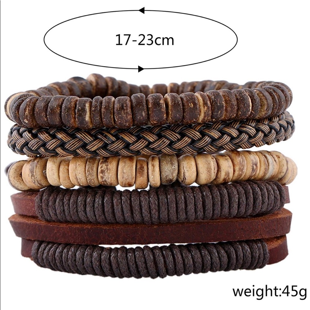 Leather bracelet -Earthy materials-genuine leather - Picture 6 of 7